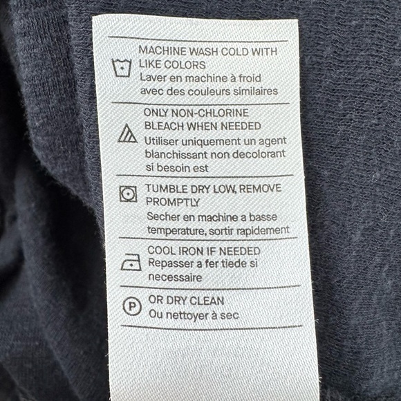 Vince Pullover Hoodie Mens Large Gray Navy Blue Double Knit Long Sleeve Pocket - Picture 12 of 15